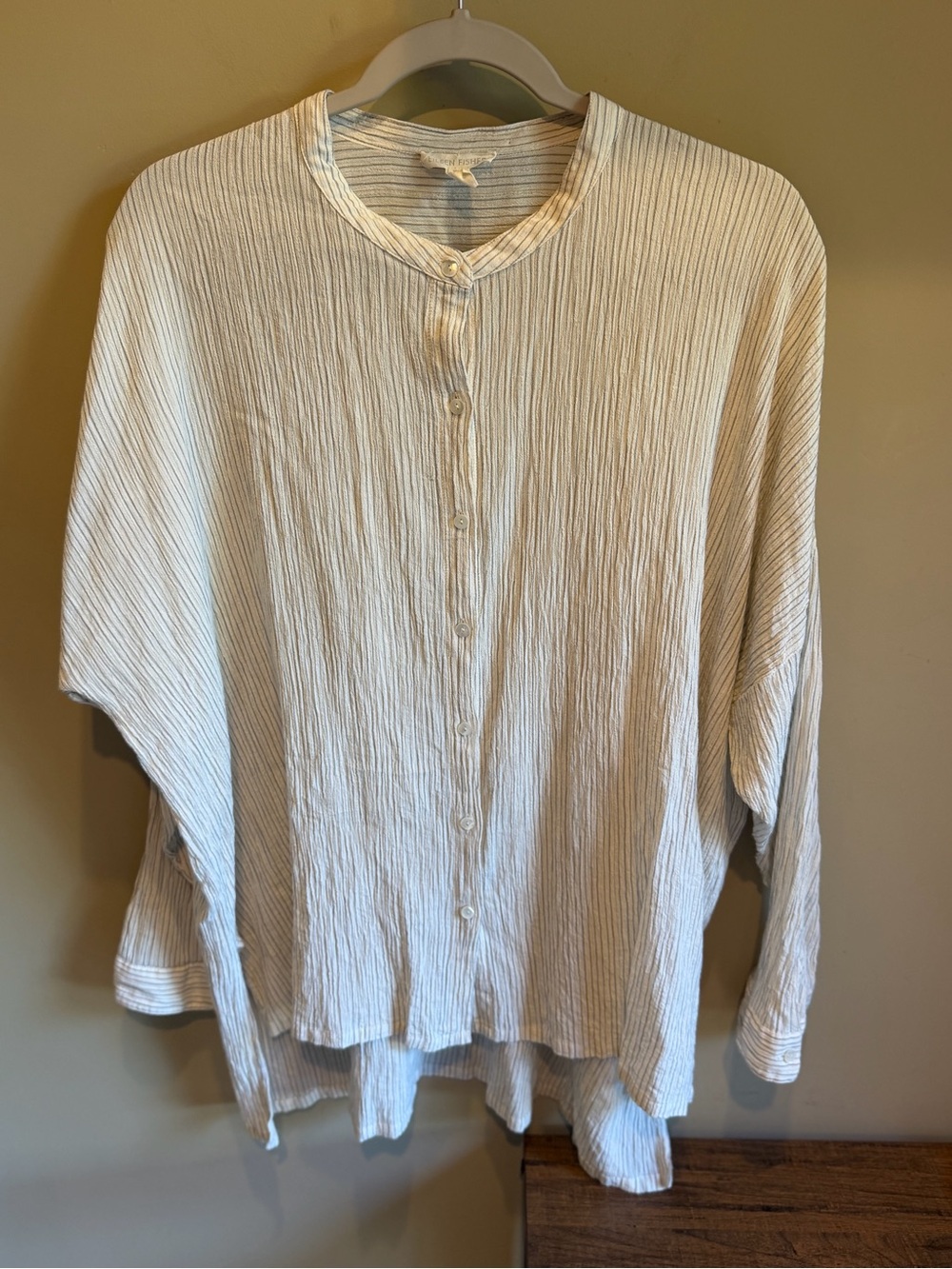 Eileen Fisher Button Up Cotton Modal Blend